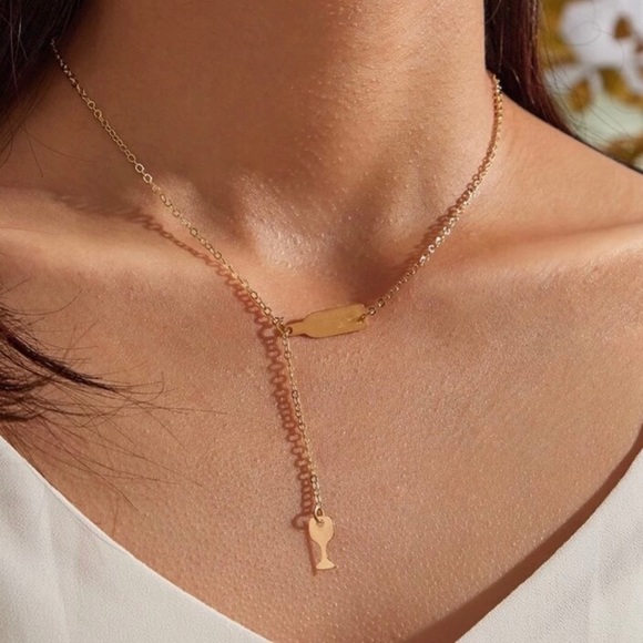 Ocean Dreams Jewelry - Gold wine bottle simple necklace